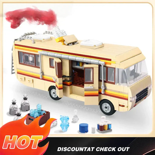 Creative Yellow Bus Building Brick Set – 66002 Camper Van, 986 Pieces for Ages 12+